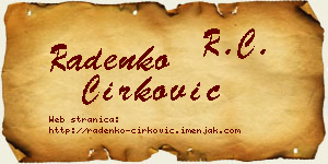 Radenko Ćirković vizit kartica